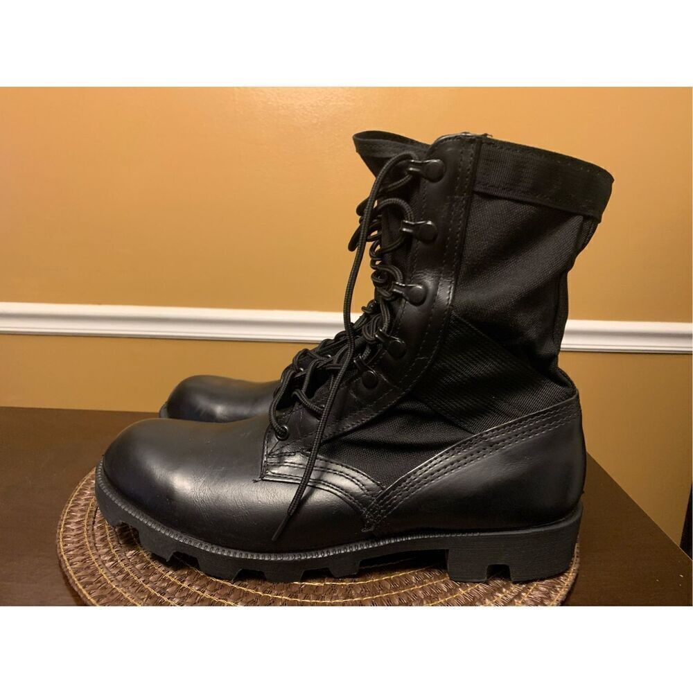 Vintage Militaria 1984 Vietnam War Spike Proof Jungle Boots 10.5 R Black  EUC